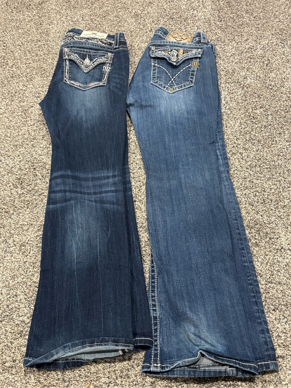 Miss Me Women's Blue Flare Jeans Duo - Dark & Medium Wash